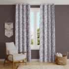 White and Brown curtains with a vertical birch tree pattern and metal eyelets - Home Loom India