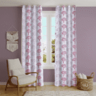 Pink tree pattern curtains for living rooms - home loom india