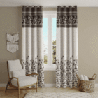 heavy jute leaf print curtains - Home Loom India