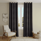 Black velvet-look polyester curtains - Home Loom India