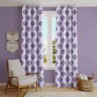 Elegant purple damask curtains with silver grommets - home loom india